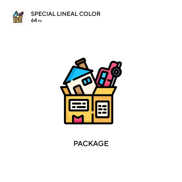 Package Special Lineal Color Icon Illustration Symbol Design Template Web — Stock Vector