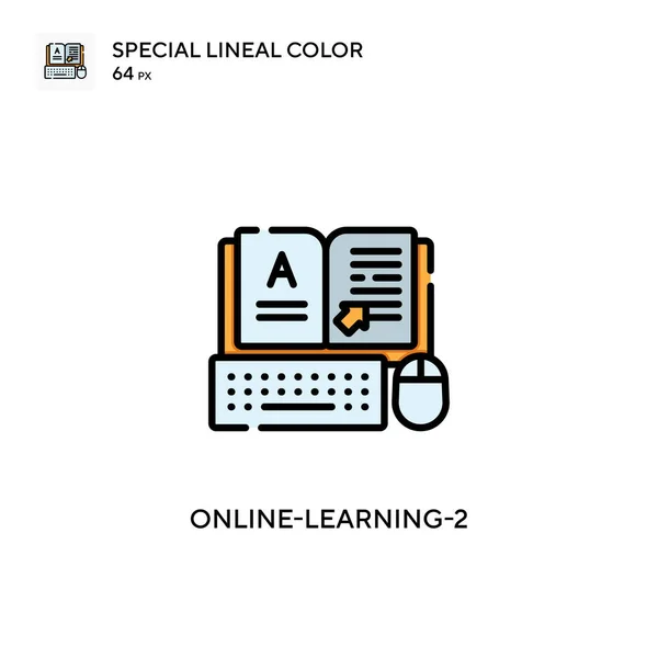 Онлайн Обучение Специальная Цветовая Иконка Шаблон Оформления Символов Иллюстрации Веб — стоковый вектор