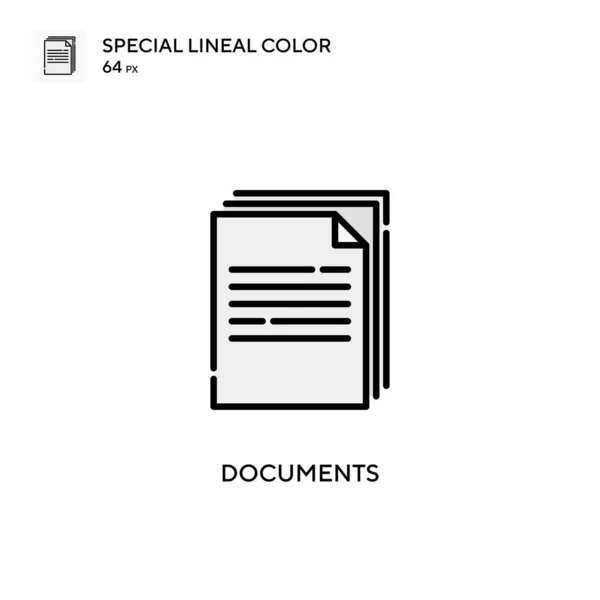 ドキュメント特殊線色アイコン WebモバイルUi要素用のイラスト記号デザインテンプレート 編集可能なストローク上の完璧な色現代ピクトグラム — ストックベクタ