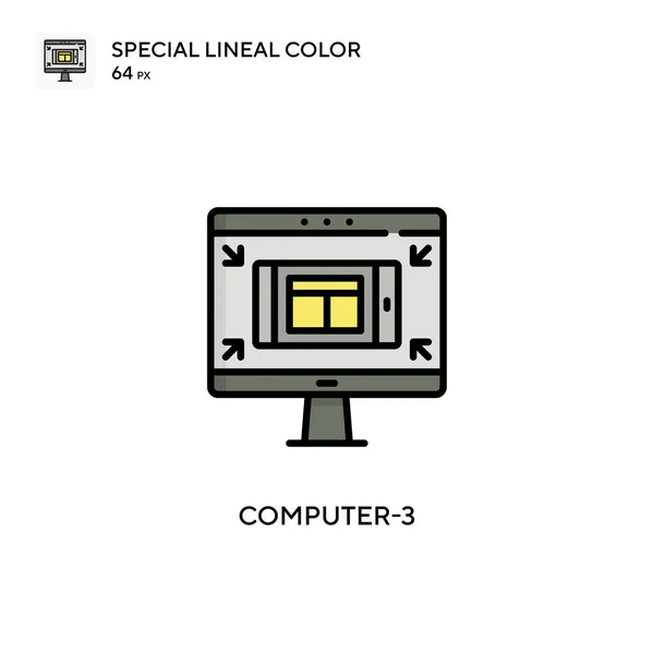 Computer Icono Especial Color Lineal Plantilla Diseño Símbolo Ilustración Para — Archivo Imágenes Vectoriales