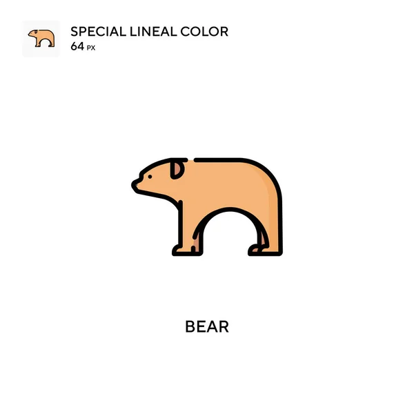 Niedźwiedź Specjalna Ikona Koloru Linii Wzór Symbolu Ilustracji Dla Mobilnego — Wektor stockowy
