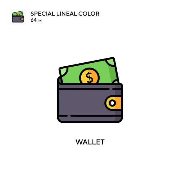 Plånbok Speciell Linjal Färg Ikon Illustration Symbol Design Mall För — Stock vektor