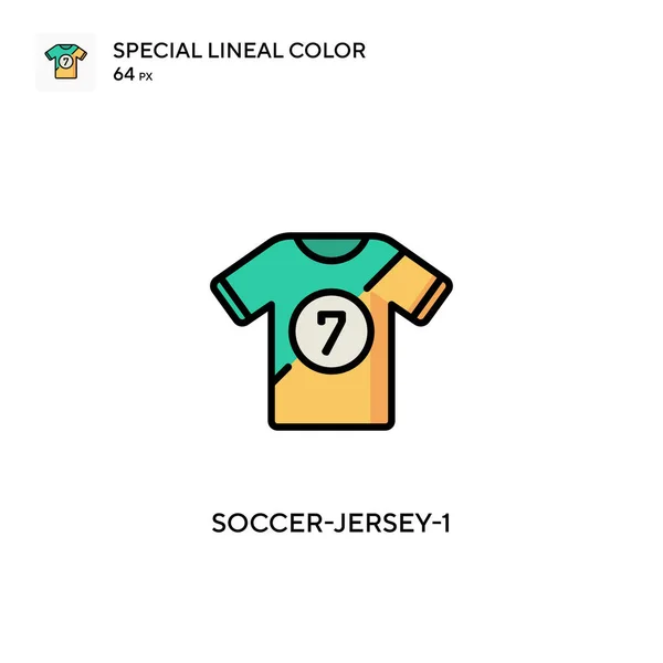 Soccer Jersey Icono Especial Color Lineal Plantilla Diseño Símbolo Ilustración — Archivo Imágenes Vectoriales