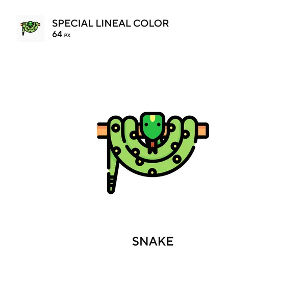 Snake Ícone Cor Linear Especial Modelo Design Símbolo Ilustração Para — Vetor de Stock