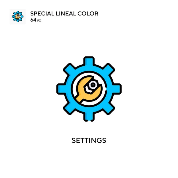 Paramètres Icône Spéciale Couleur Linéaire Modèle Conception Symbole Illustration Pour — Image vectorielle