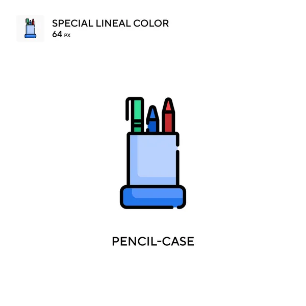 笔盒特殊线形彩色图标 Web移动Ui元素的说明性符号设计模板 关于可编辑笔画的完美色彩现代象形文字 — 图库矢量图片