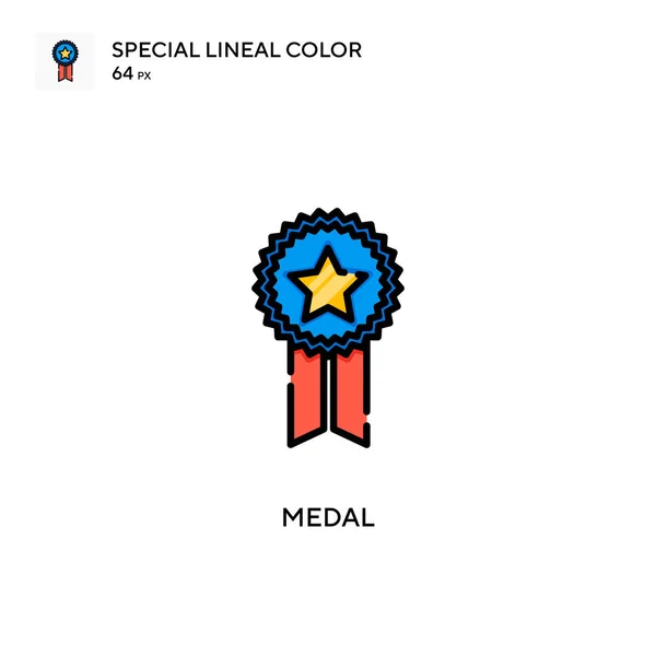 Medál Különleges Lineáris Szín Ikon Illusztráció Szimbólum Design Sablon Web — Stock Vector