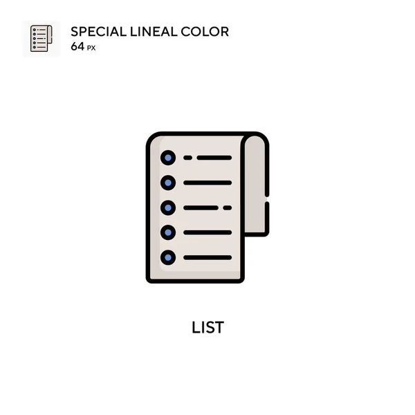 Lista Speciell Linjal Färg Ikon Illustration Symbol Design Mall För — Stock vektor