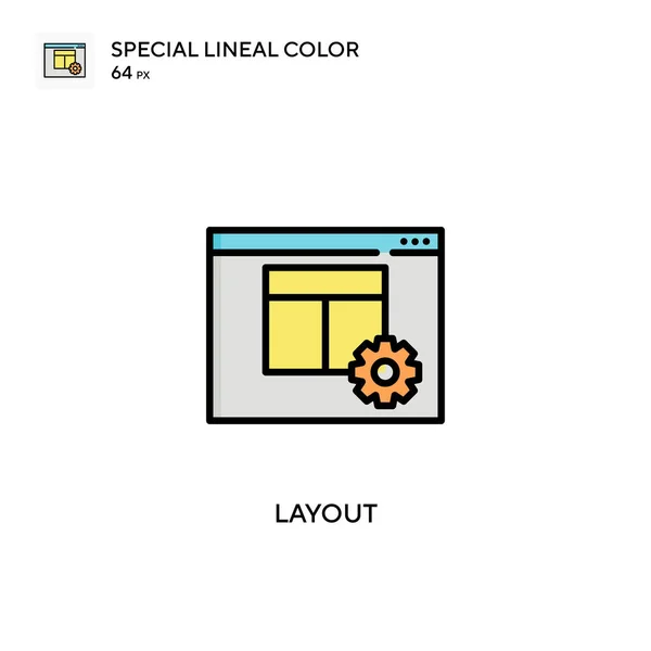 Mizanpaj Özel Çizgi Renk Simgesi Web Mobil Ögesi Için Resimleme — Stok Vektör