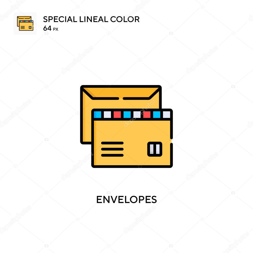 Envelopes Special lineal color icon. Illustration symbol design template for web mobile UI element. Perfect color modern pictogram on editable stroke.