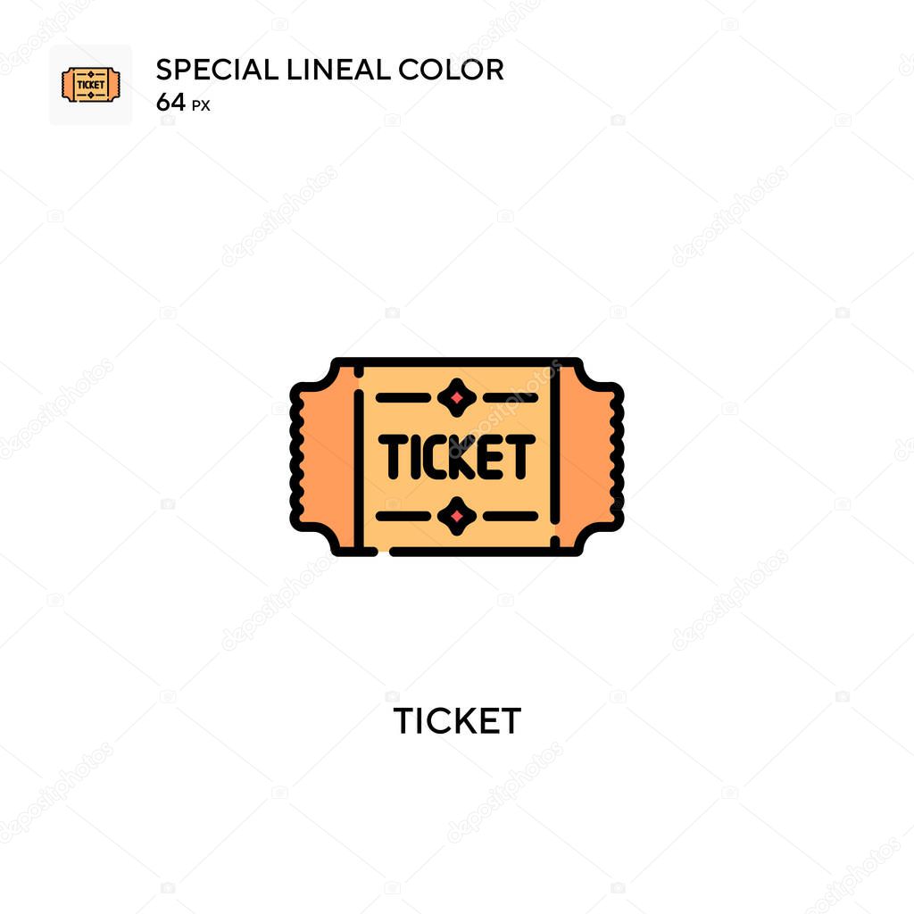 Ticket Special lineal color icon. Illustration symbol design template for web mobile UI element. Perfect color modern pictogram on editable stroke.