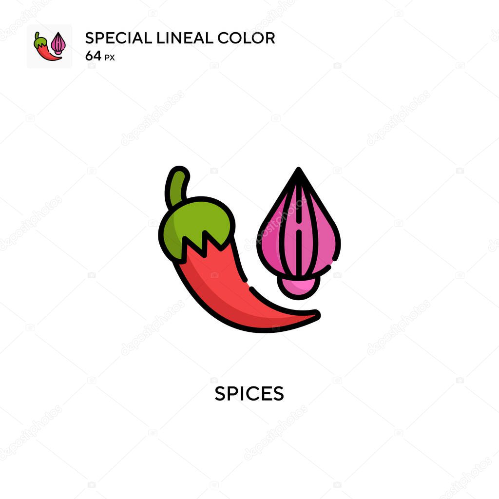 Spices Special lineal color icon. Illustration symbol design template for web mobile UI element. Perfect color modern pictogram on editable stroke.