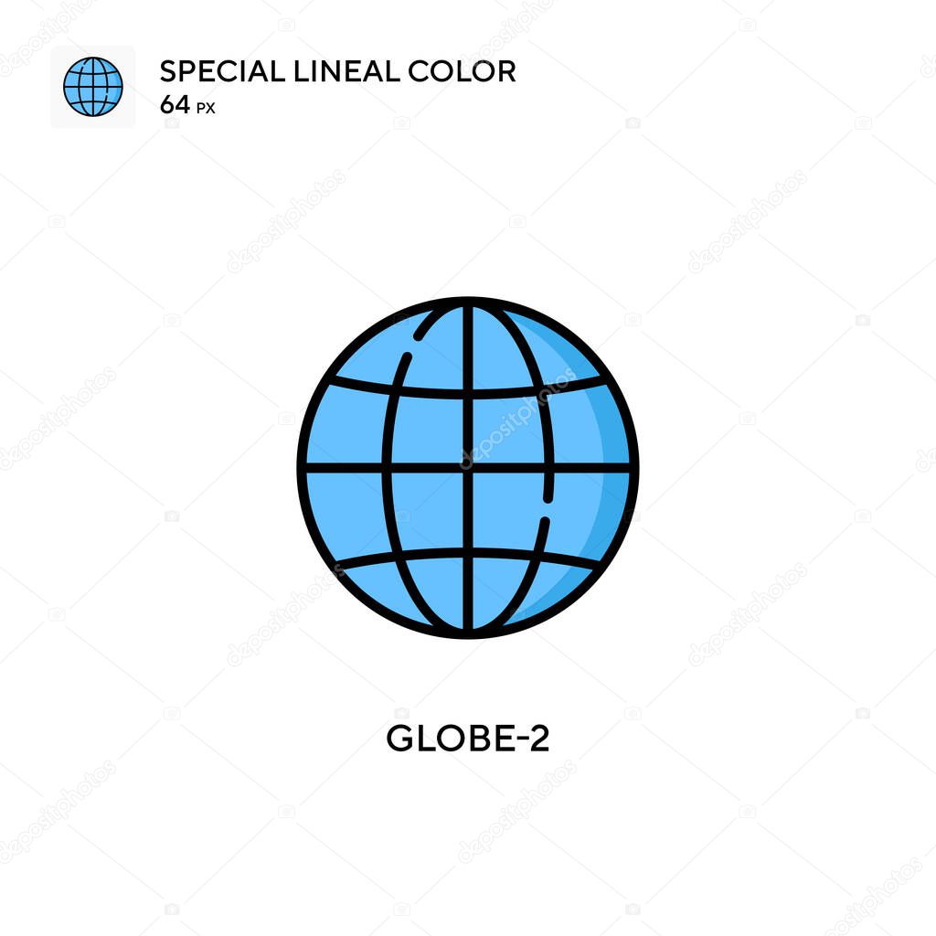 Globe-2 Special lineal color icon. Illustration symbol design template for web mobile UI element. Perfect color modern pictogram on editable stroke.