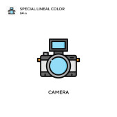 Ikona Speciální lineární barvy fotoaparátu. Šablona návrhu symbolu ilustrace pro webový mobilní prvek uživatelského rozhraní. Perfektní barva moderní piktogram na upravitelný tah.