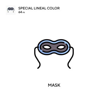 Maske Özel Çizgi Rengi simgesi. Web mobil UI ögesi için resimleme sembolü tasarım şablonu. Düzenlenebilir vuruş üzerine mükemmel renk modern pictogram.