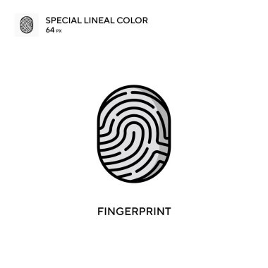 Fingerprint Special lineal color icon. Illustration symbol design template for web mobile UI element. Perfect color modern pictogram on editable stroke. clipart