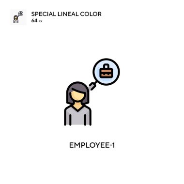 Çalışan-1 Özel çizgi renk simgesi. Web mobil UI ögesi için resimleme sembolü tasarım şablonu. Düzenlenebilir vuruş üzerine mükemmel renk modern pictogram.