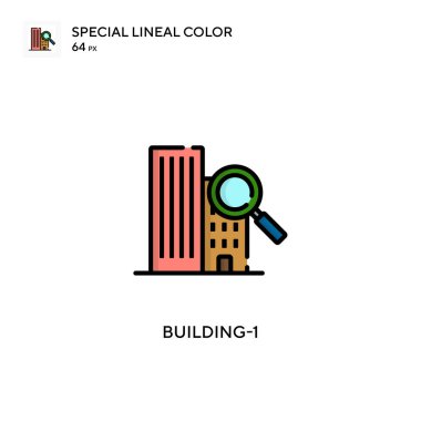 Bina-1 özel çizgi renk simgesi. Web mobil UI ögesi için resimleme sembolü tasarım şablonu. Düzenlenebilir vuruş üzerine mükemmel renk modern pictogram.