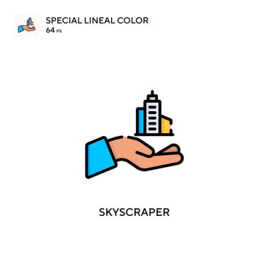 Gökdelen Özel Çizgi Rengi simgesi. Web mobil UI ögesi için resimleme sembolü tasarım şablonu. Düzenlenebilir vuruş üzerine mükemmel renk modern pictogram.