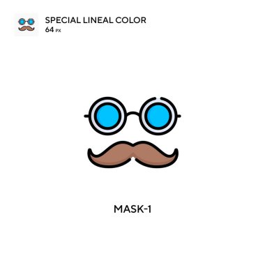 Maske-1 özel çizgi renk simgesi. Web mobil UI ögesi için resimleme sembolü tasarım şablonu. Düzenlenebilir vuruş üzerine mükemmel renk modern pictogram.