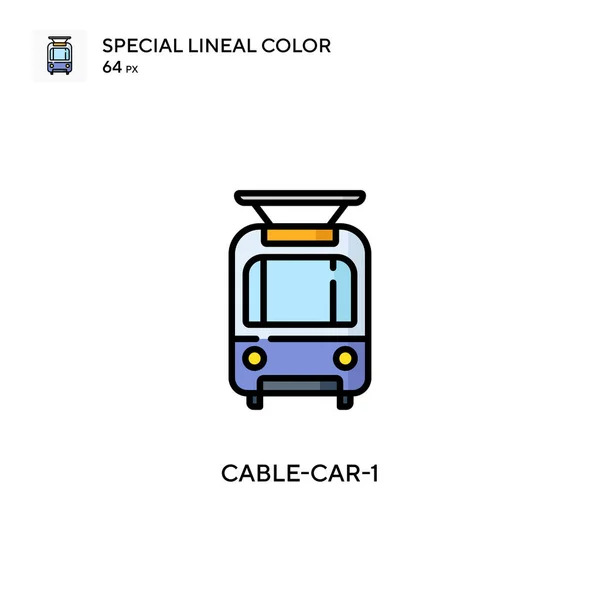 Cable Car Icono Especial Color Lineal Plantilla Diseño Símbolo Ilustración — Archivo Imágenes Vectoriales