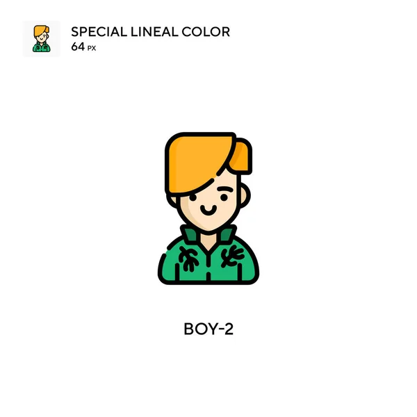 Boy Icono Especial Color Lineal Plantilla Diseño Símbolo Ilustración Para — Vector de stock