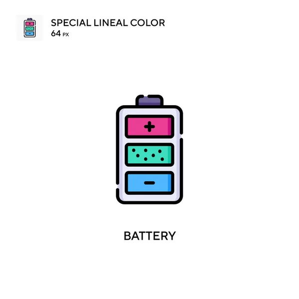Battery Special Lineal Color Icon Illustration Symbol Design Template Web — Stock Vector