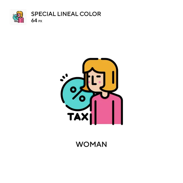 Mujer Especial Icono Color Lineal Plantilla Diseño Símbolo Ilustración Para — Vector de stock