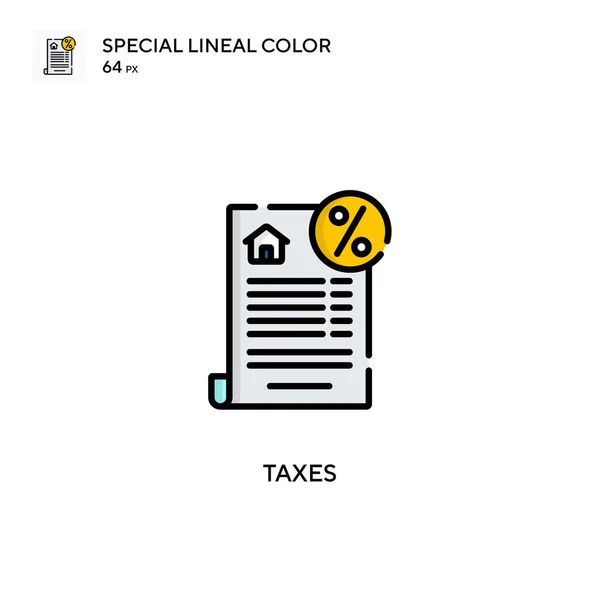 Impostos Ícone Cor Linear Especial Modelo Design Símbolo Ilustração Para —  Vetores de Stock