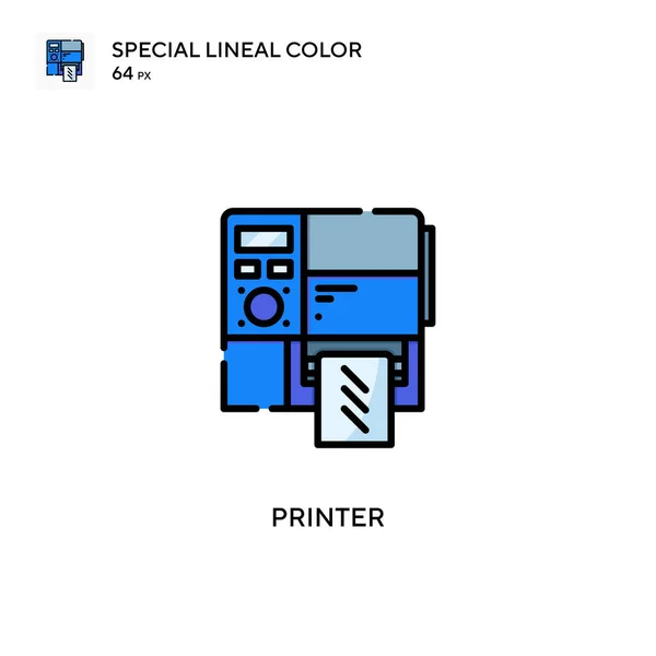 Impresora Icono Especial Color Lineal Plantilla Diseño Símbolo Ilustración Para — Vector de stock