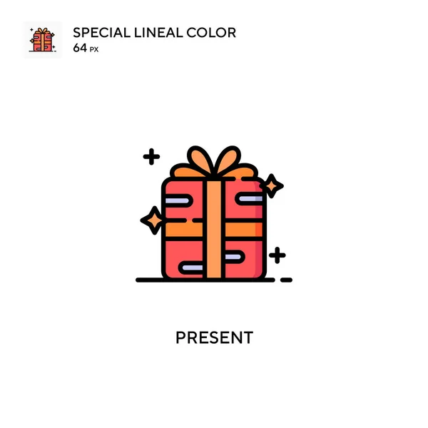 Presenteer Speciale Lijnkleur Icoon Illustratie Symbool Ontwerp Sjabloon Voor Web — Stockvector