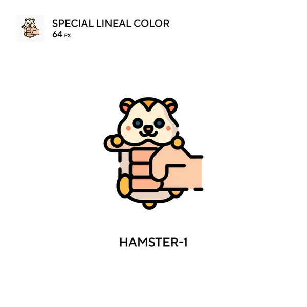 Hamster Spezielles Lineares Farbsymbol Illustration Symbol Design Vorlage Für Web — Stockvektor