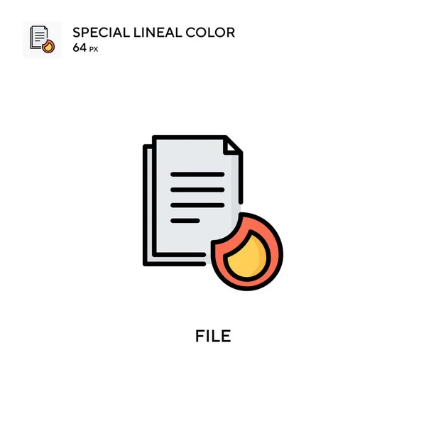 文件特殊的直线颜色图标 Web移动Ui元素的说明性符号设计模板 关于可编辑笔画的完美色彩现代象形文字 — 图库矢量图片