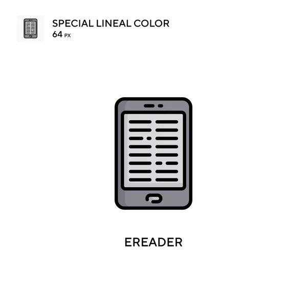 Ereader Speciální Ikona Lineární Barvy Šablona Návrhu Symbolu Ilustrace Pro — Stockový vektor