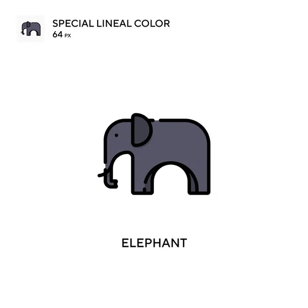 Elefante Ícone Cor Linear Especial Modelo Design Símbolo Ilustração Para — Vetor de Stock