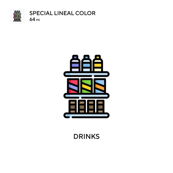 Bebidas Ícone Cor Linear Especial Modelo Design Símbolo Ilustração Para —  Vetores de Stock