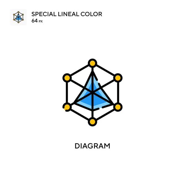 Diagrama Ícone Cor Linear Especial Modelo Design Símbolo Ilustração Para — Vetor de Stock