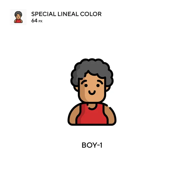 Αγόρι Ειδική Γραμμή Εικονίδιο Χρώματος Εικονογράφηση Πρότυπο Σχεδιασμού Συμβόλων Για — Διανυσματικό Αρχείο