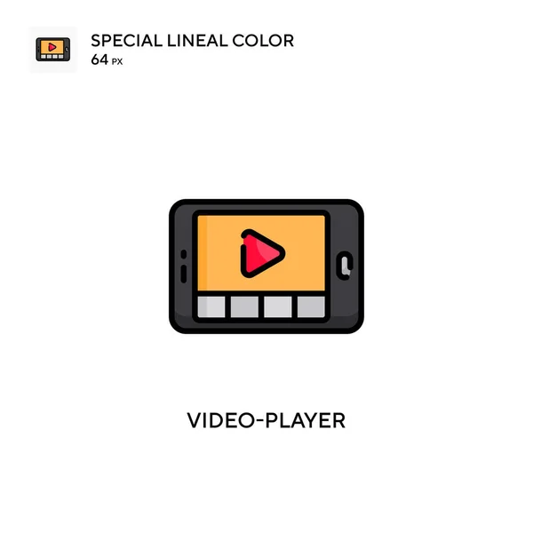 Video Player Ειδικό Εικονίδιο Χρώματος Lineal Εικονογράφηση Πρότυπο Σχεδιασμού Συμβόλων — Διανυσματικό Αρχείο