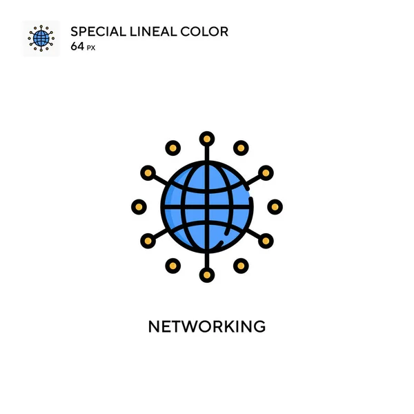 Hálózat Speciális Lineáris Szín Ikon Illusztráció Szimbólum Design Sablon Web — Stock Vector