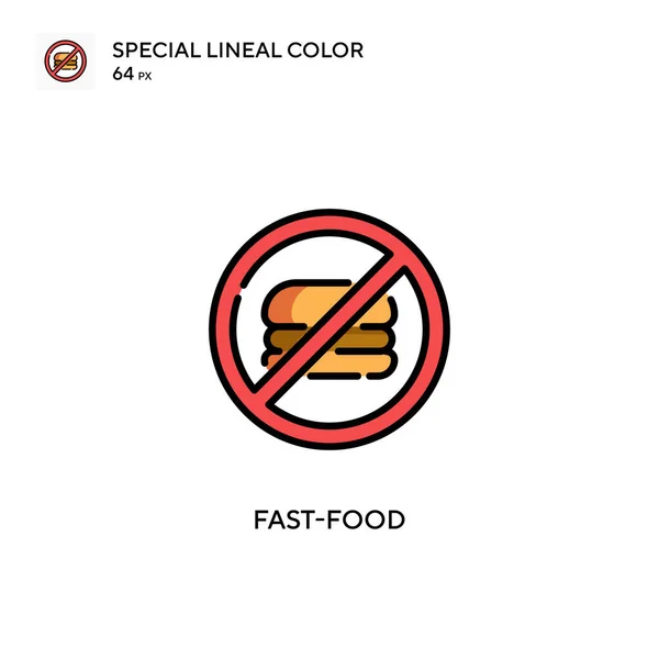 Fast Food Icono Especial Color Lineal Plantilla Diseño Símbolo Ilustración — Vector de stock