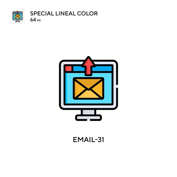 电子邮件 31特殊的直线颜色图标 Web移动Ui元素的说明性符号设计模板 关于可编辑笔画的完美色彩现代象形文字 — 图库矢量图片