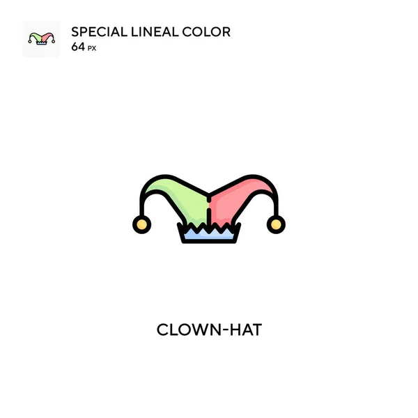 Payaso Sombrero Icono Especial Color Lineal Plantilla Diseño Símbolo Ilustración — Vector de stock