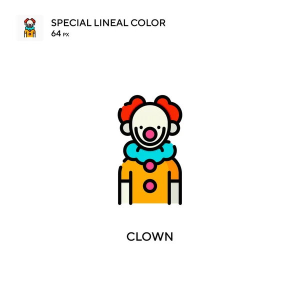 小丑特殊的线形彩色图标 Web移动Ui元素的说明性符号设计模板 关于可编辑笔画的完美色彩现代象形文字 — 图库矢量图片