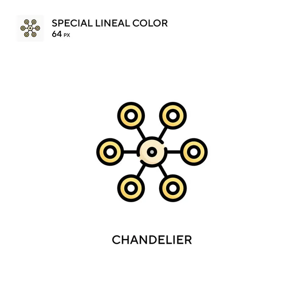 Chandelier Icono Especial Color Lineal Plantilla Diseño Símbolo Ilustración Para — Vector de stock