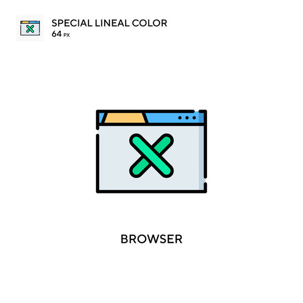 Особый цвет иконки браузера. Шаблон оформления символов иллюстрации для веб-мобильного пользовательского элемента. Идеальный цвет современной пиктограммы на редактируемый штрих.