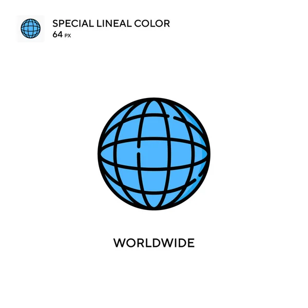Ikon Warna Lineal Khusus Dunia Templat Desain Simbol Ilustrasi Untuk - Stok Vektor