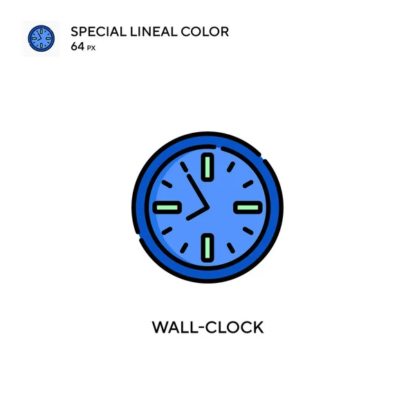 壁钟特殊的线形彩色图标 Web移动Ui元素的说明性符号设计模板 关于可编辑笔画的完美色彩现代象形文字 — 图库矢量图片