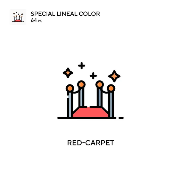 Alfombra Roja Icono Especial Color Lineal Plantilla Diseño Símbolo Ilustración — Archivo Imágenes Vectoriales