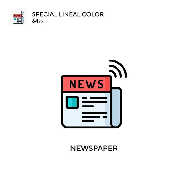 Εφημερίδα Ειδική Lineal Εικονίδιο Χρώμα Εικονογράφηση Πρότυπο Σχεδιασμού Συμβόλων Για — Διανυσματικό Αρχείο